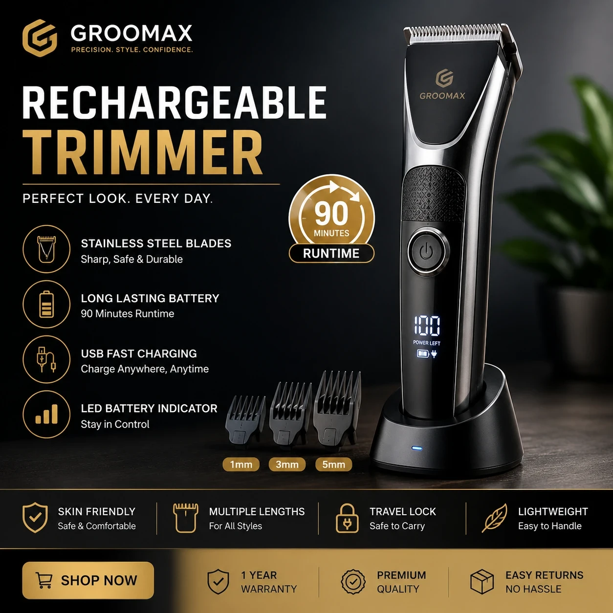 USB Rechargeable Hair Trimmers