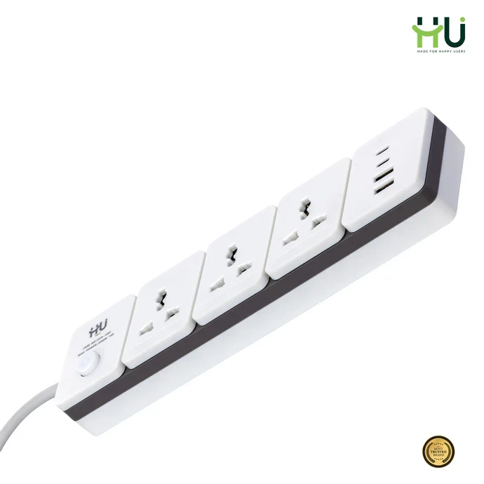 Extension Power Socket 3 Outlet + USB with 3M Cable